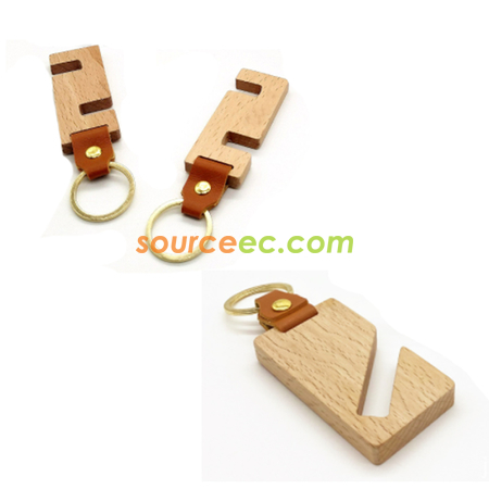 Customization Wooden Phone Holder With Keychain Corporate Gifts