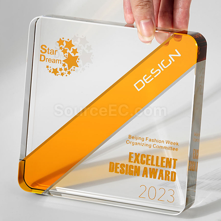 Customization Two Colour Crystal Trophy Corporate Gifts