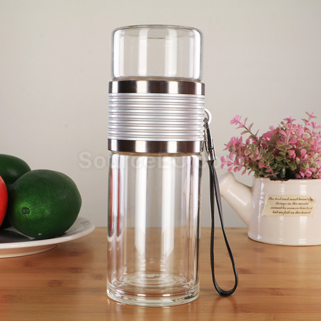 Customization Portable Glass Mug with Infuser Corporate Gifts