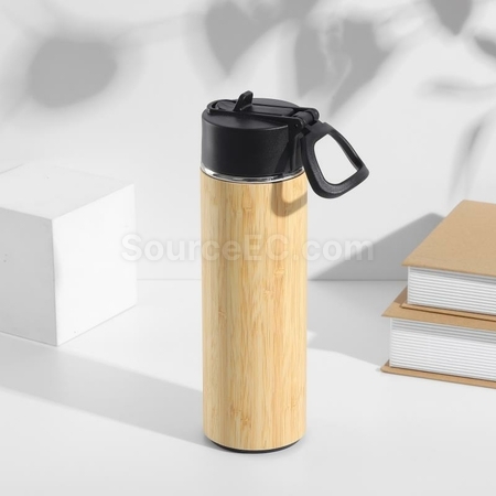 Customization Portable Bamboo Shell Thermos Cup With Cover Corporate Gifts