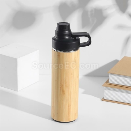 Customization Portable Bamboo Shell Thermos Cup With Cover Corporate Gifts