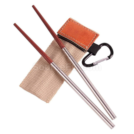 Customization Camping Folding Chopsticks Leather Case Corporate Gifts