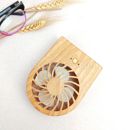 Customization Wood Grain Mini Fan Corporate Gifts