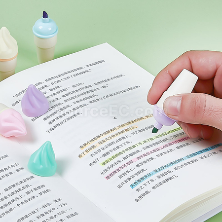 Customization Sugar Cone shaped Fluorescent Pen Corporate Gifts