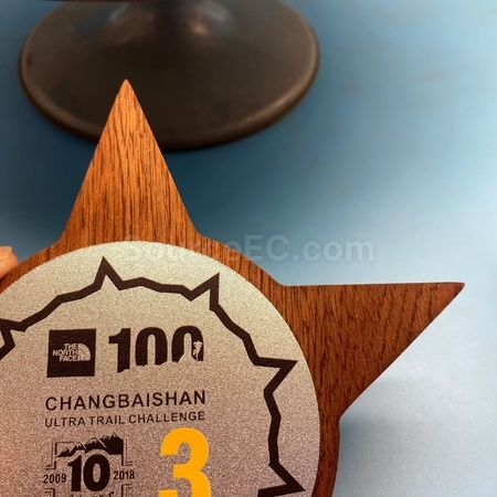 Customization Wooden Five Pointed Star Medal Corporate Gifts