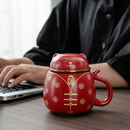 Customization Zhaocai Cat Tea Cup Corporate Gifts