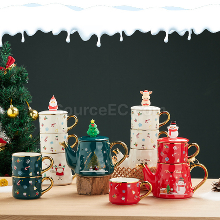 Customization Christmas Ceramic Cup Set Corporate Gifts
