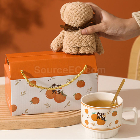 Customization Big Fortuue Towel and Coffee Cup Set Corporate Gifts