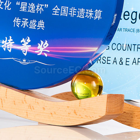 Customization Moon Wooden Crystal Medal Corporate Gifts