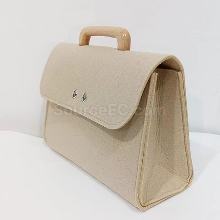 Customization Felt Tote Bag with Wooden Handle Corporate Gifts