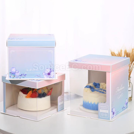Customization Fully transparent cake packaging box Corporate Gifts