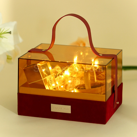 Customization Transparent Acrylic Portable Gift Box Corporate Gifts