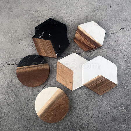 Customization Marble and Wood Coaster Corporate Gifts