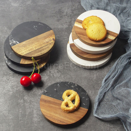 Customization Marble and Wood Coaster Corporate Gifts