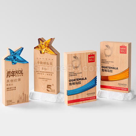 Customization Crystal & Wooden Trophy Corporate Gifts