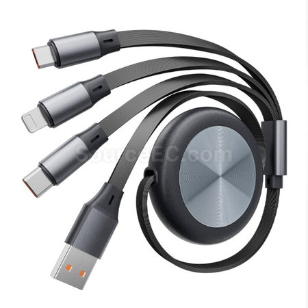 Customization 3 in 1 Retractable Charging Cable Corporate Gifts