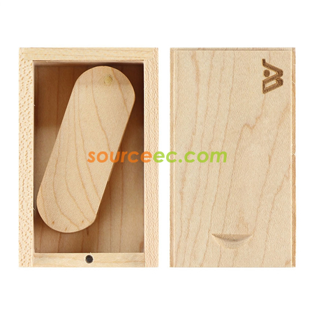 Customization Environmental Friendly USB Flash Disk Wooden  Box Corporate Gifts