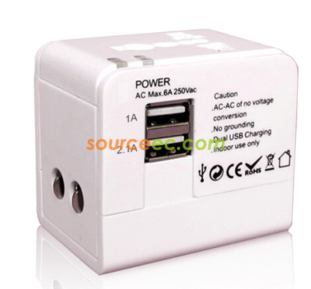 Customization  Universal Travel Adapter with USB Corporate Gifts