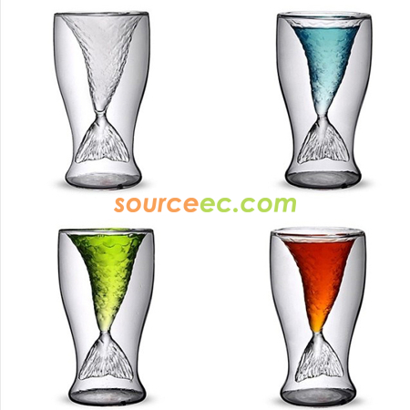 Customization 180ML Pyrex Fishtail Glass Cup Corporate Gifts