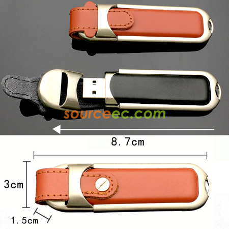 Customization PU Leather USB Flash Drive 8GB Corporate Gifts
