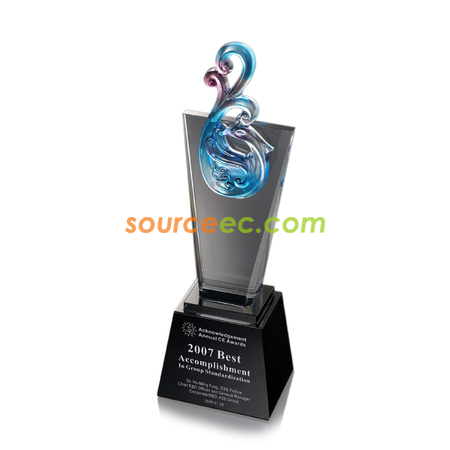 Customization Colored Glaze Crystal Trophies - Outlook Corporate Gifts