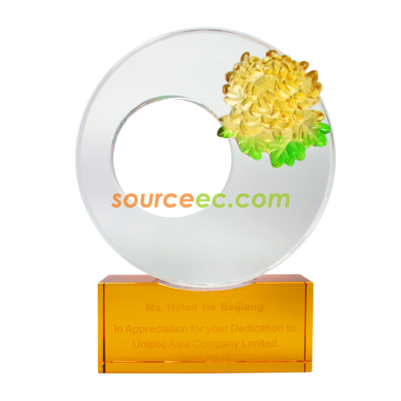 Customization Colored Glaze Crystal Trophies Corporate Gifts