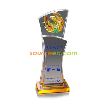 Colored Glaze Crystal Trophies
