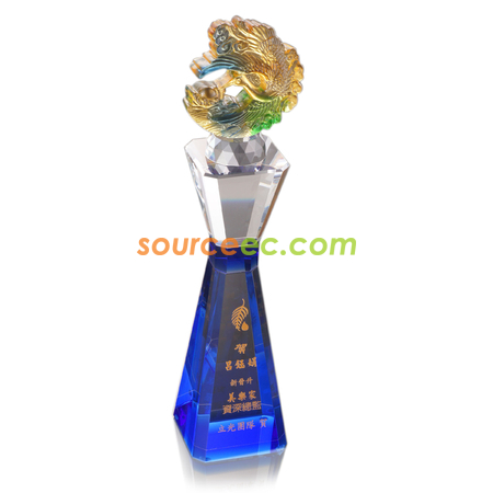 Colored Glaze Crystal Trophies