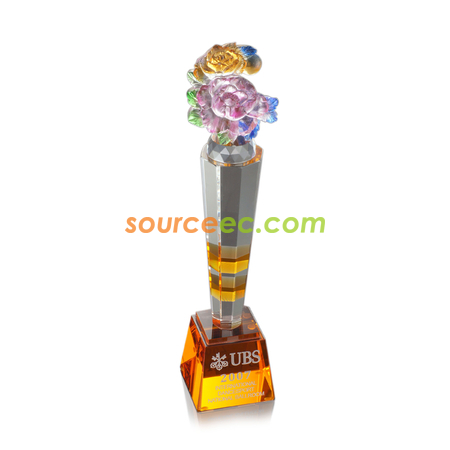 Colored Glaze Crystal Trophies