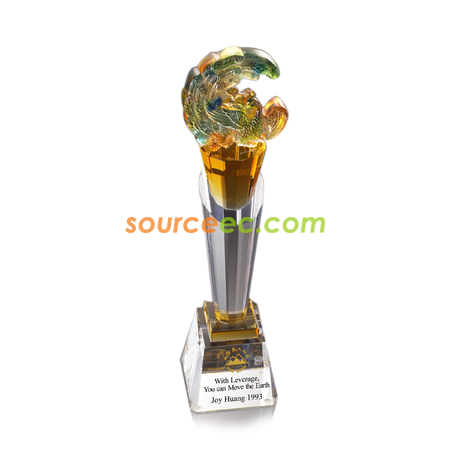 Colored Glaze Crystal Trophies