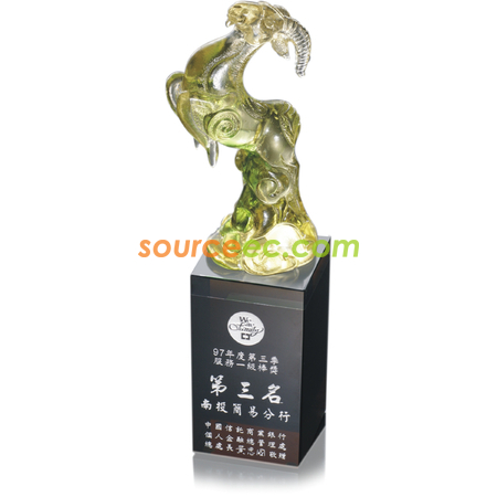 Colored Glaze Crystal Trophies