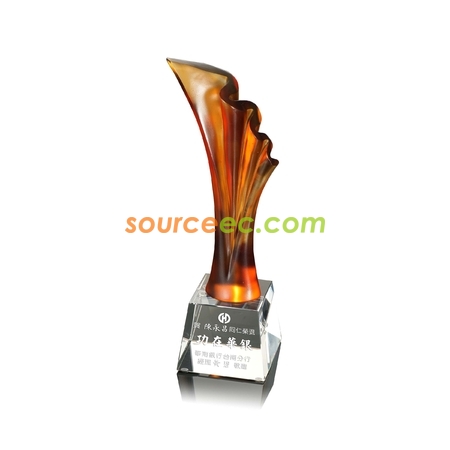 Colored Glaze Crystal Trophies 