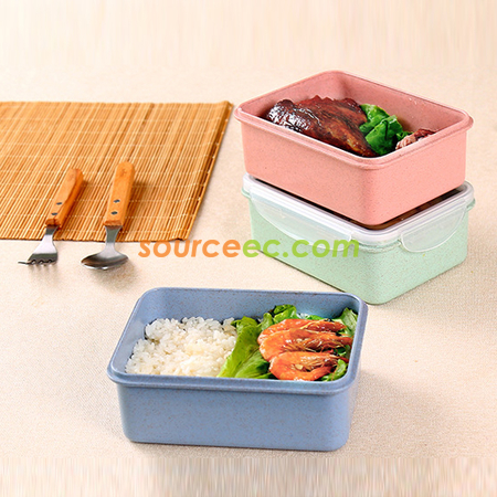Customization 2000ML Wheat Straw Lunchbox Corporate Gifts