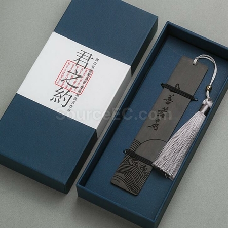 Customization Solid Wood Carving And Painting Bookmark Gift Box Corporate Gifts