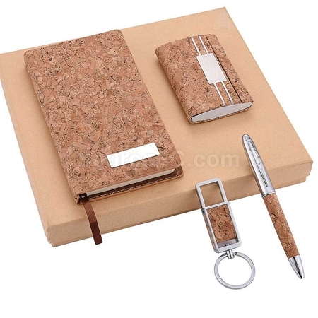 Customization Key Chain + Card Holder + Notebook + Pen Business Gift Set Corporate Gifts