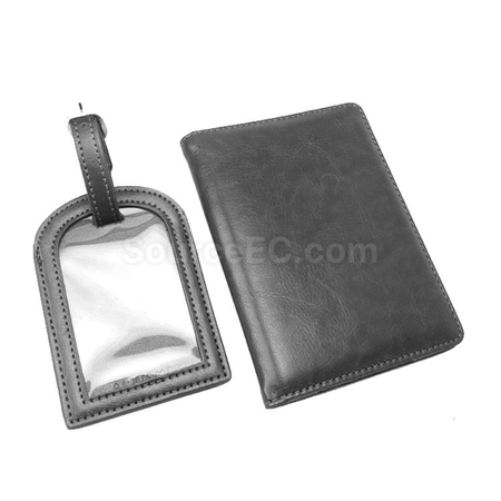 Customization PU Luggage Tag and Passport Case Gift Set Corporate Gifts