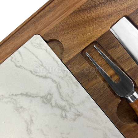 Customization Fuzo Marble Cheeseboard with Knife Set Corporate Gifts