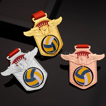 Customization Volleyball Hollow Rotating Medal Corporate Gifts