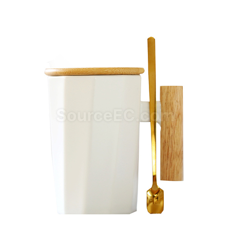 Customization Wooden Handle Ceramic Mug Corporate Gifts