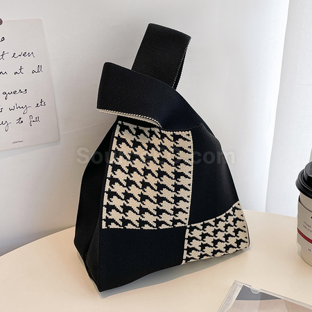 Customization Knitted Houndstooth Bag Corporate Gifts