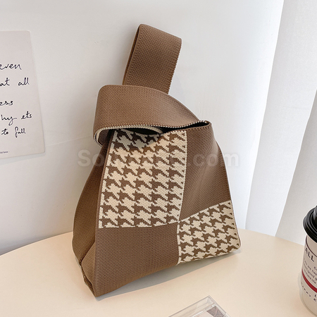 Customization Knitted Houndstooth Bag Corporate Gifts