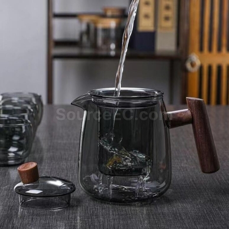 Customization Glass Heat-Resistant Tea And Water Separation Tea Set Corporate Gifts