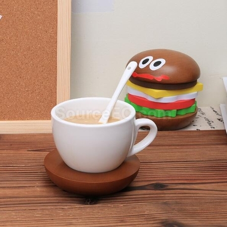 Customization Wooden Hamburger Coaster Corporate Gifts