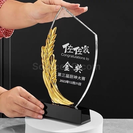 Customization Gold, Silver, Bronze Crystal Trophy Corporate Gifts