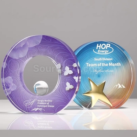 Customization Pioneering And Enterprising Crystal Commemorative Trophy Corporate Gifts