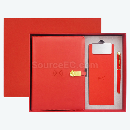 Customization Wireless Charging Notebook + Wireless Charging Mouse Pad + Pen Set Corporate Gifts