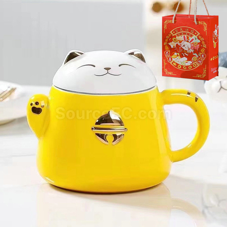 Customization Zhaocai Cat Ceramic Cup Corporate Gifts