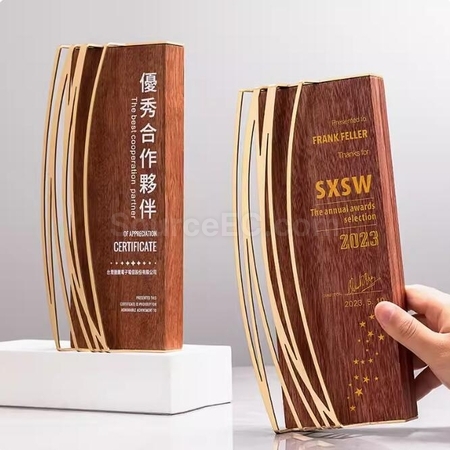 Customization Metal Solid Wood Trophy Corporate Gifts