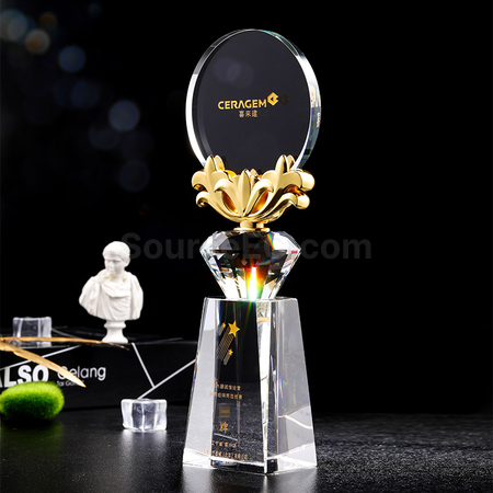 Customization Bauhinia Crystal Trophy Corporate Gifts