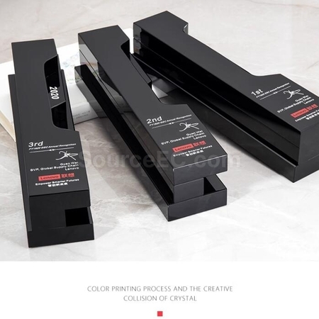 Customization Square Pillar Black  Crystal Trophy Corporate Gifts